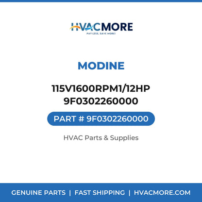 Modine 115V1600RPM1/12HP 9F0302260000 9F0302260000