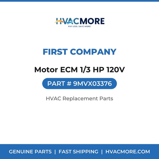 First Company Motor ECM 1/3 HP 120V 9MVX03376