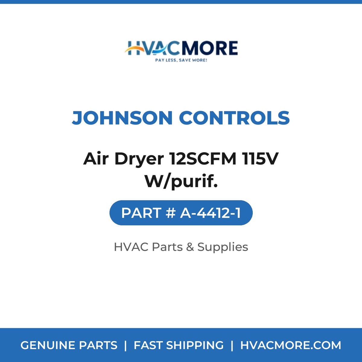 Johnson Controls Air Dryer 12SCFM 115V W/purif. A-4412-1