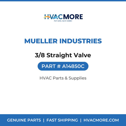 Mueller Industries 3/8 Straight Valve A14850C
