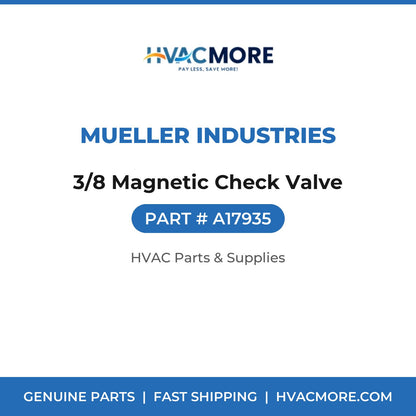 Mueller Industries 3/8 Magnetic Check Valve A17935