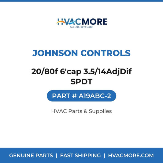 Johnson Controls 20/80f 6'cap 3.5/14AdjDif SPDT A19ABC-2