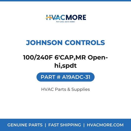 Johnson Controls 100/240F 6'CAP,MR Open-hi,spdt A19ADC-31
