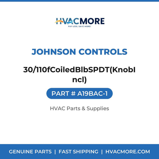 Johnson Controls 30/110fCoiledBlbSPDT(KnobIncl) A19BAC-1