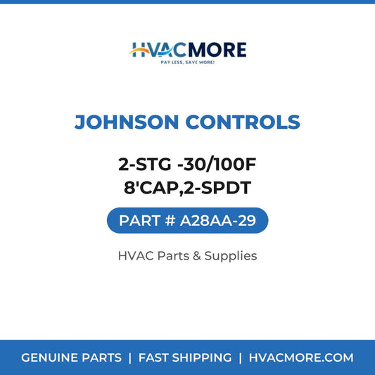 Johnson Controls 2-STG -30/100F 8'CAP,2-SPDT A28AA-29