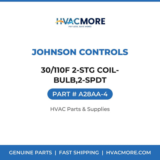 Johnson Controls 30/110F 2-STG COIL-BULB,2-SPDT A28AA-4