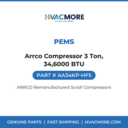 PEMS Arrco Compressor 3 Ton, 34,6000 BTU AA34KP-HF5