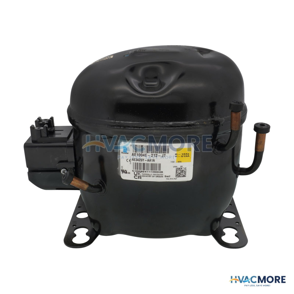 Tecumseh 115V 1PH 2852 BTU R134A Compressor AE1004E-212-J7