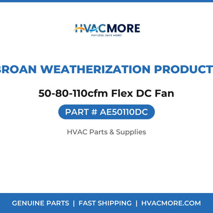 Broan Weatherization Products 50-80-110cfm Flex DC Fan AE50110DC