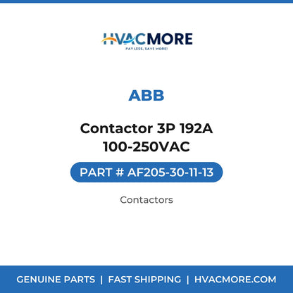 ABB Contactor 3P 192A 100-250VAC AF205-30-11-13