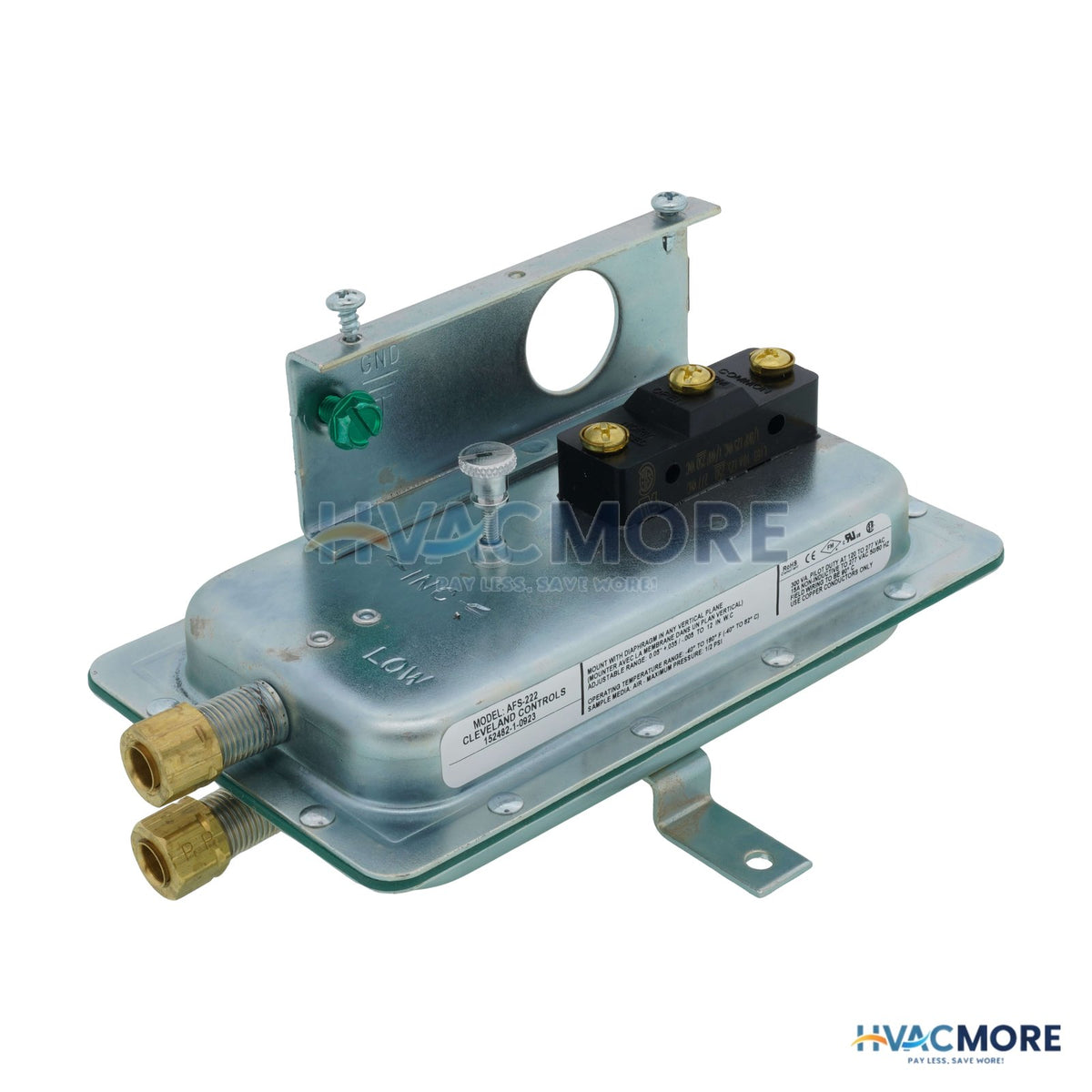 Cleveland Controls SPDT General Purpose Air Sensing Switch (.05" to 12.0" W.C.) AFS-222-121