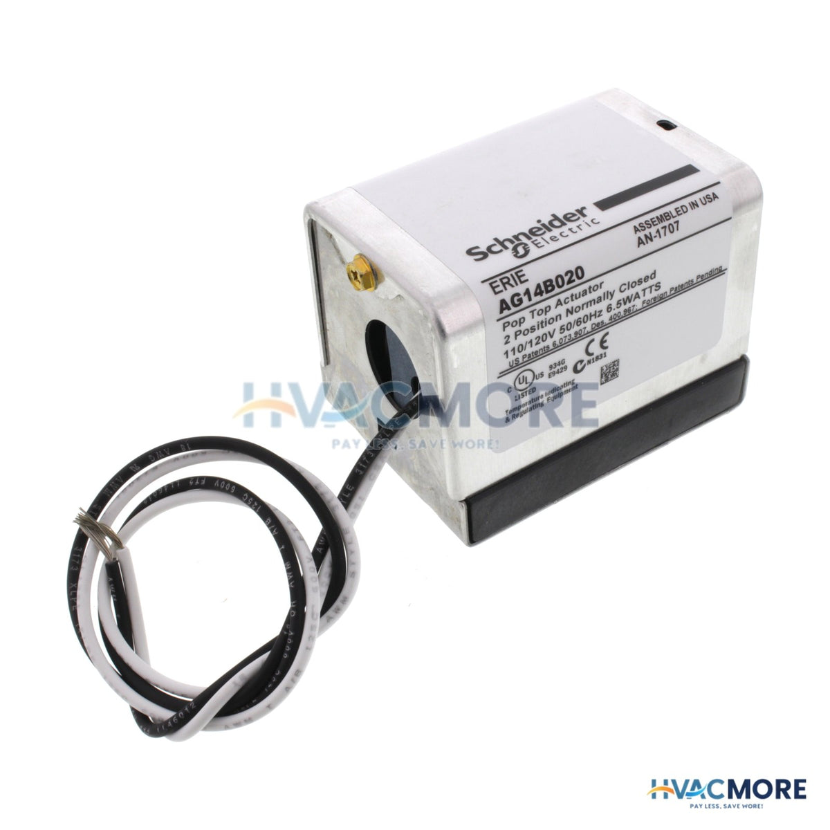 Erie 120V Normally Closed High Temp Actuator W/ 18" Leads AG14B020