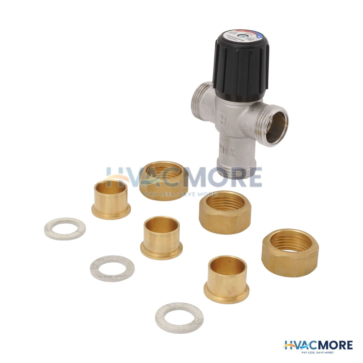 Resideo Braukmann 3/4" Union Sweat Mixing Valve, 80°F-180°F (Heating Only) AM101R-US-1