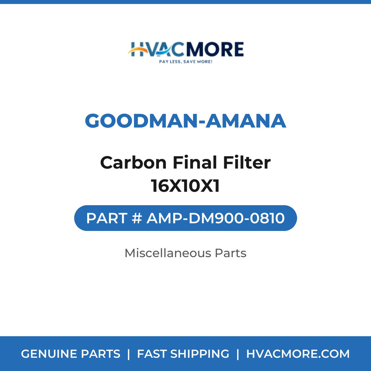 Goodman-Amana Carbon Final Filter 16X10X1 AMP-DM900-0810