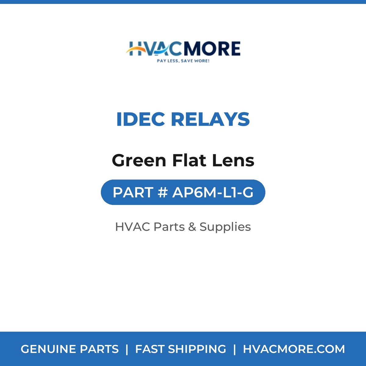 IDEC Relays Green Flat Lens AP6M-L1-G