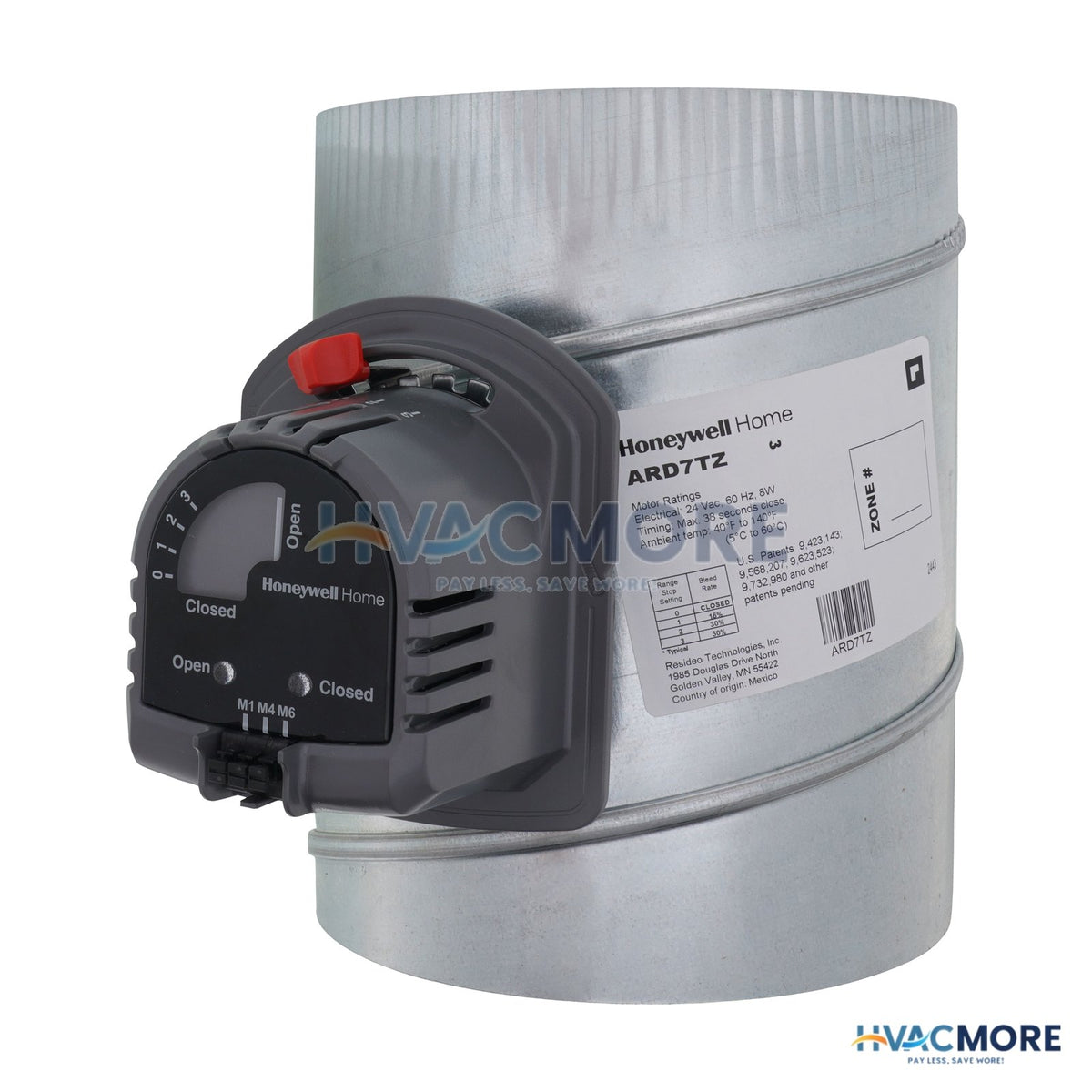 Honeywell Home 7" Round Automatic TrueZONE Damper ARD7TZ