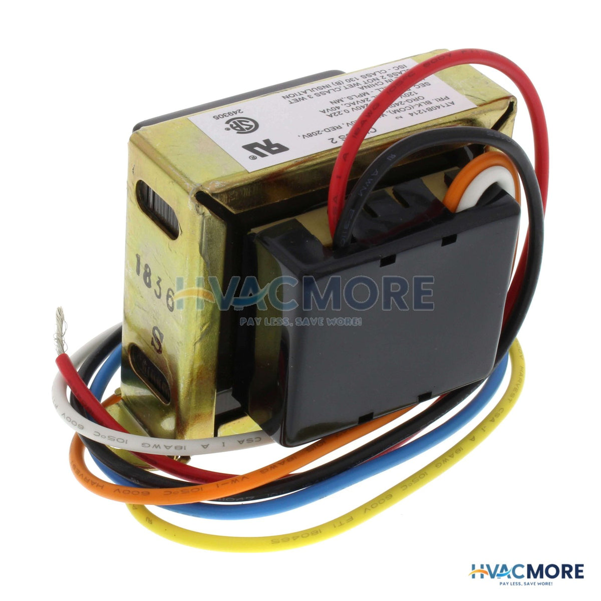 Resideo Foot Mounted 120/208/240 VAC Transformer with 9 in. Lead Wires and Plastic End Caps AT140B1214