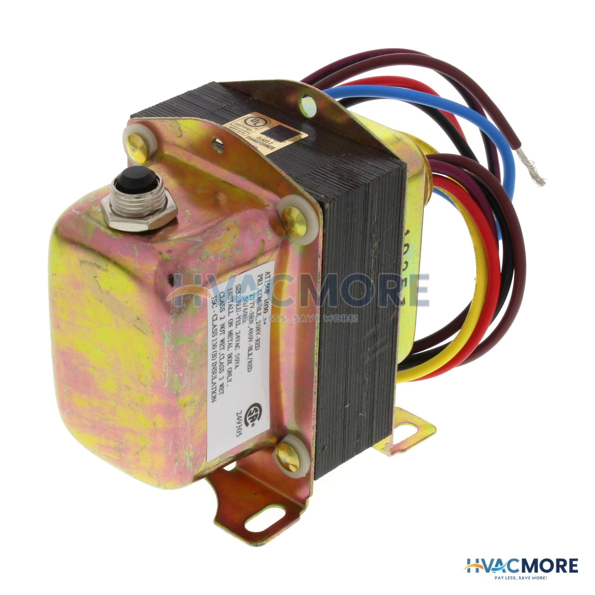 Resideo 208/277/480 VAC Transformer W/ Button for Manually Resetting Circuit Breaker AT150F1030