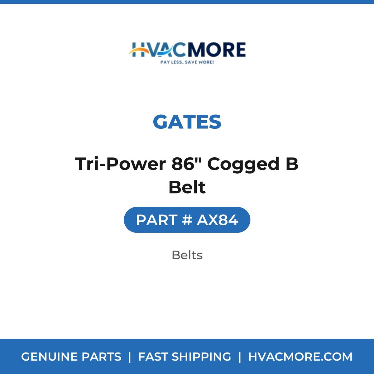 Gates Tri-Power 86" Cogged B Belt AX84