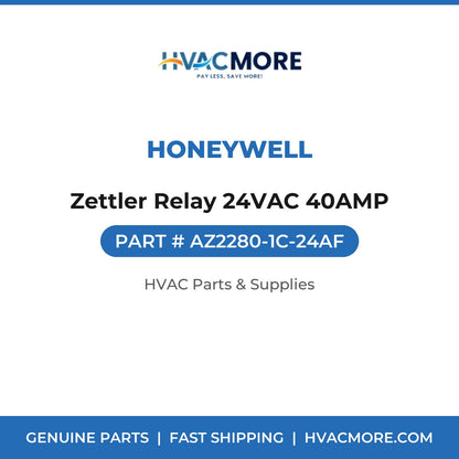 Honeywell Zettler Relay 24VAC 40AMP AZ2280-1C-24AF