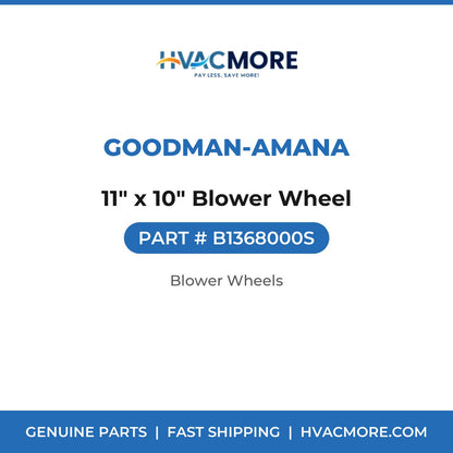 Goodman-Amana 11" x 10" Blower Wheel B1368000S