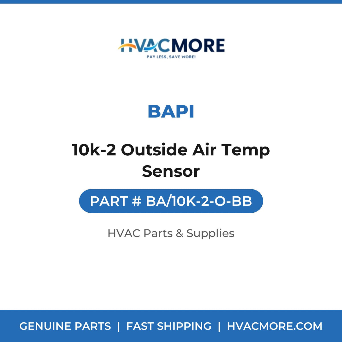 BAPI 10k-2 Outside Air Temp Sensor BA/10K-2-O-BB