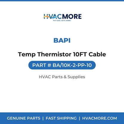 BAPI Temp Thermistor 10FT Cable BA/10K-2-PP-10