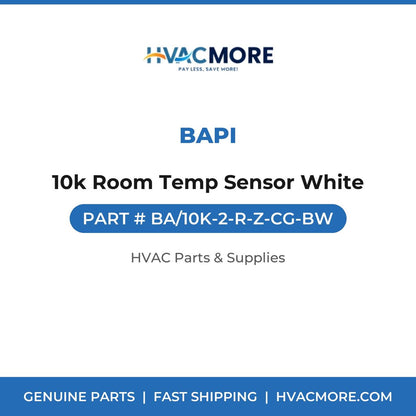 BAPI 10k Room Temp Sensor White BA/10K-2-R-Z-CG-BW