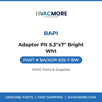 BAPI Adaptor Plt 5.3"x7" Bright Wht BA/ADP-525-7-BW