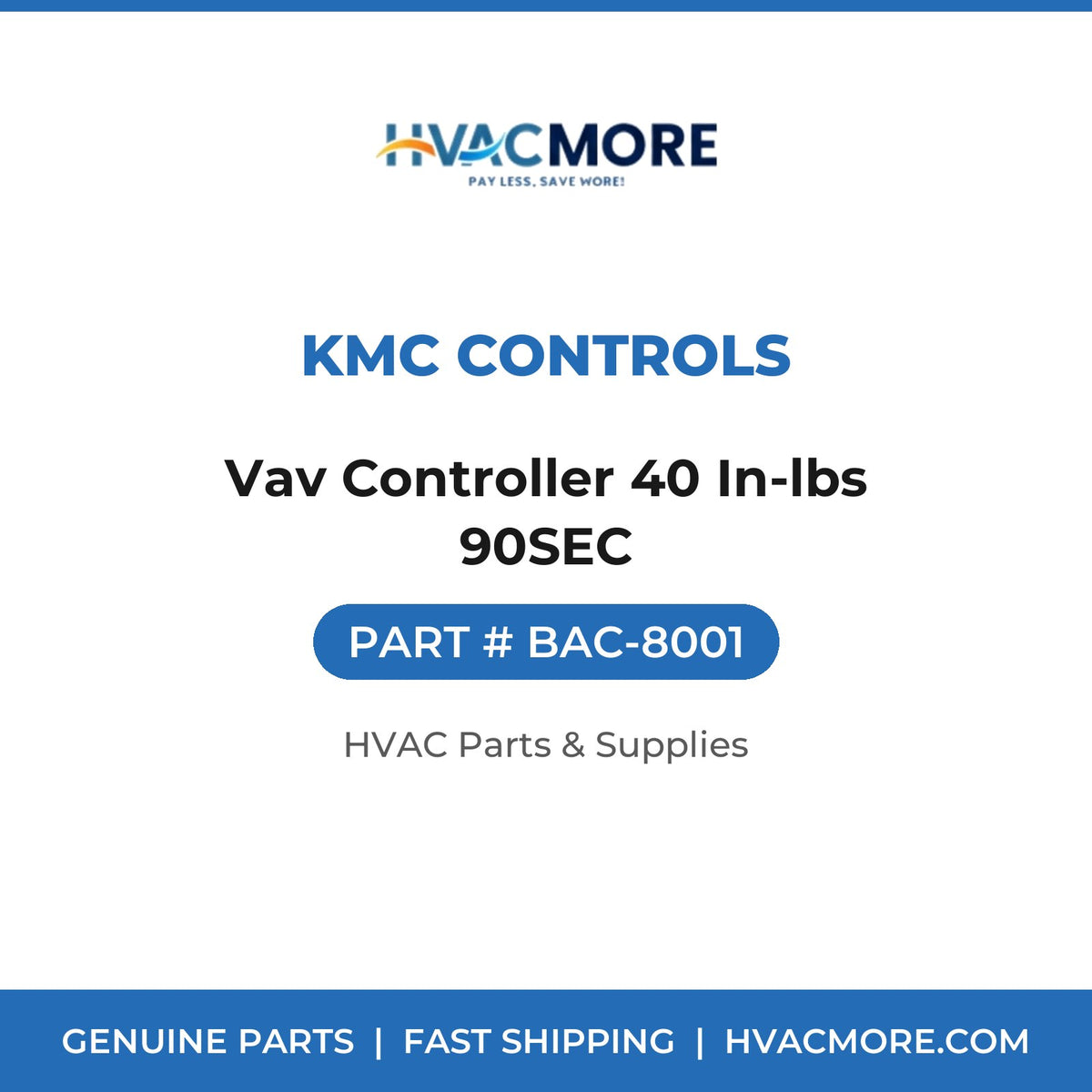 KMC Controls Vav Controller 40 In-lbs 90SEC BAC-8001