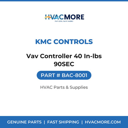 KMC Controls Vav Controller 40 In-lbs 90SEC BAC-8001