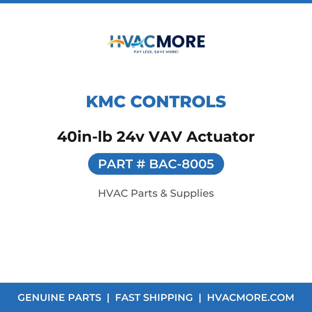 KMC Controls 40in-lb 24v VAV Actuator BAC-8005