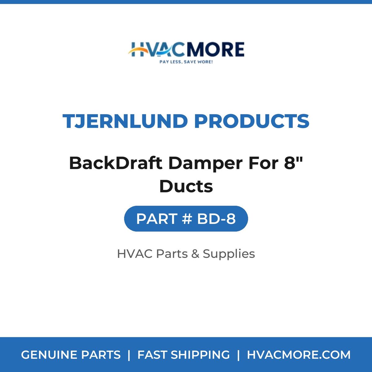 Tjernlund Products BackDraft Damper For 8" Ducts BD-8