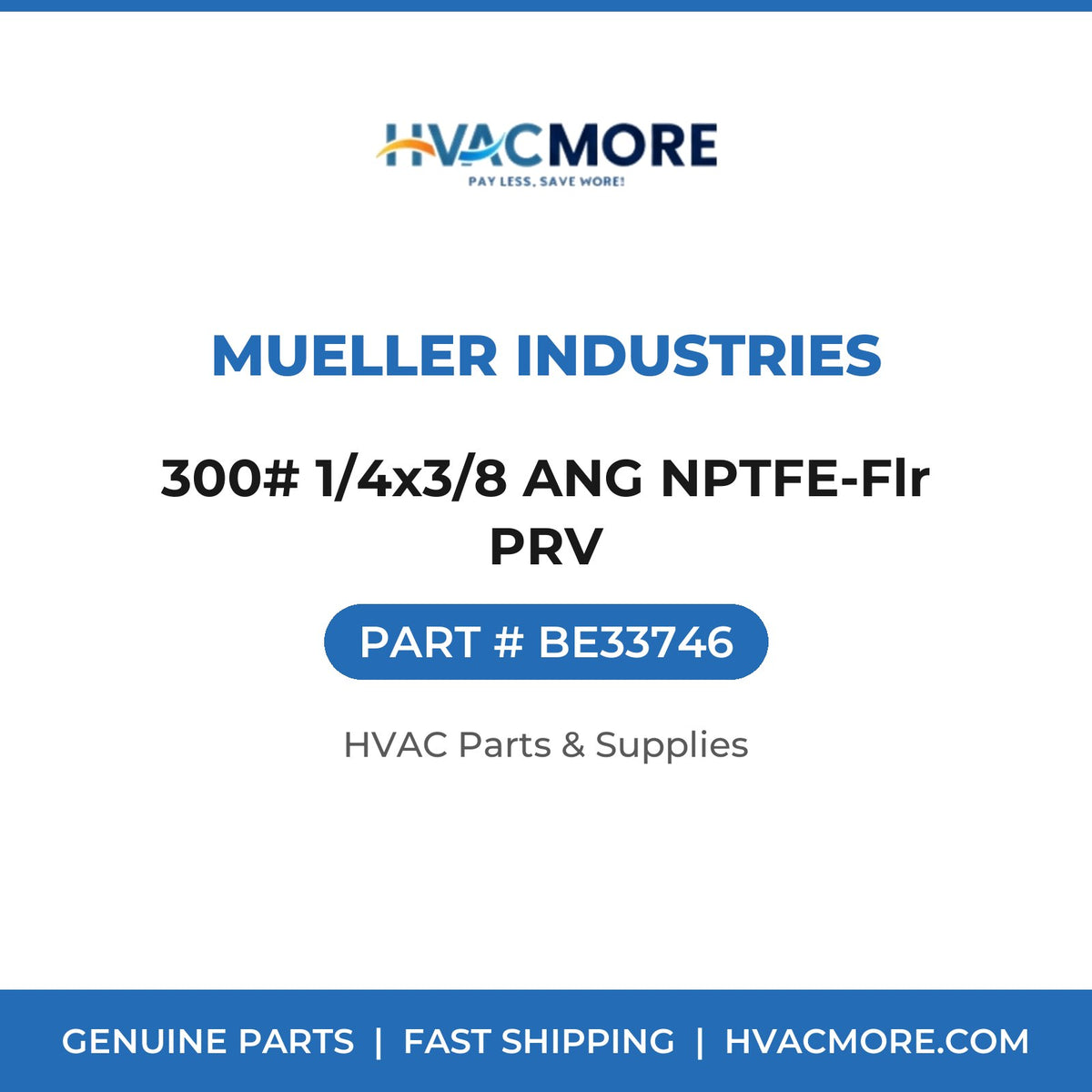 Mueller Industries 300# 1/4x3/8 ANG NPTFE-Flr PRV BE33746