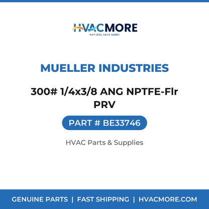 Mueller Industries 300# 1/4x3/8 ANG NPTFE-Flr PRV BE33746