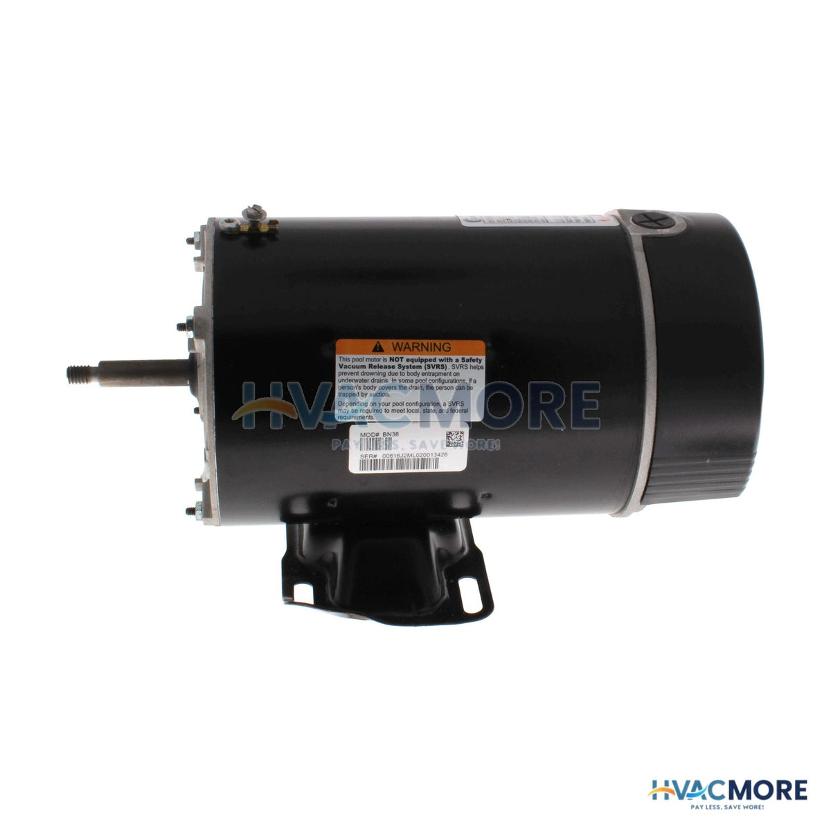 Century Low Amp Start/Run Pool/Spa Motor (115V, 3450/1725 RPM, 3/4, .10 HP) BN36