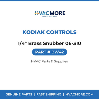 Kodiak Controls 1/4" Brass Snubber 06-310 BW42