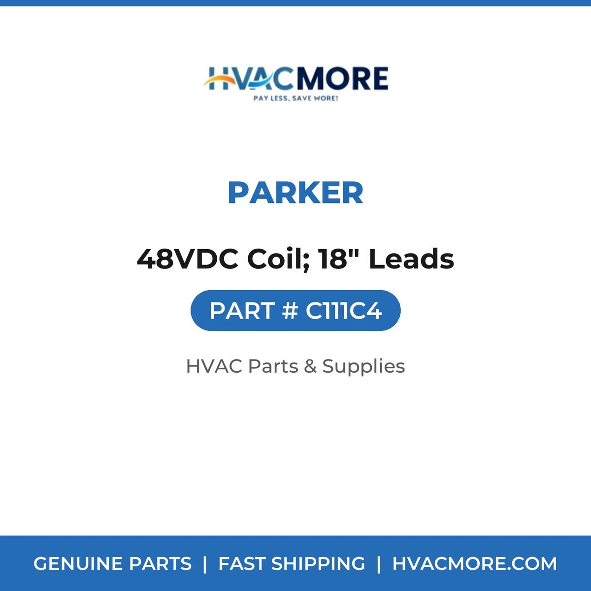 Parker 48VDC Coil; 18" Leads C111C4
