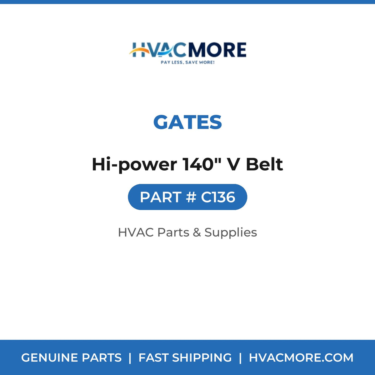 Gates Hi-power 140" V Belt C136