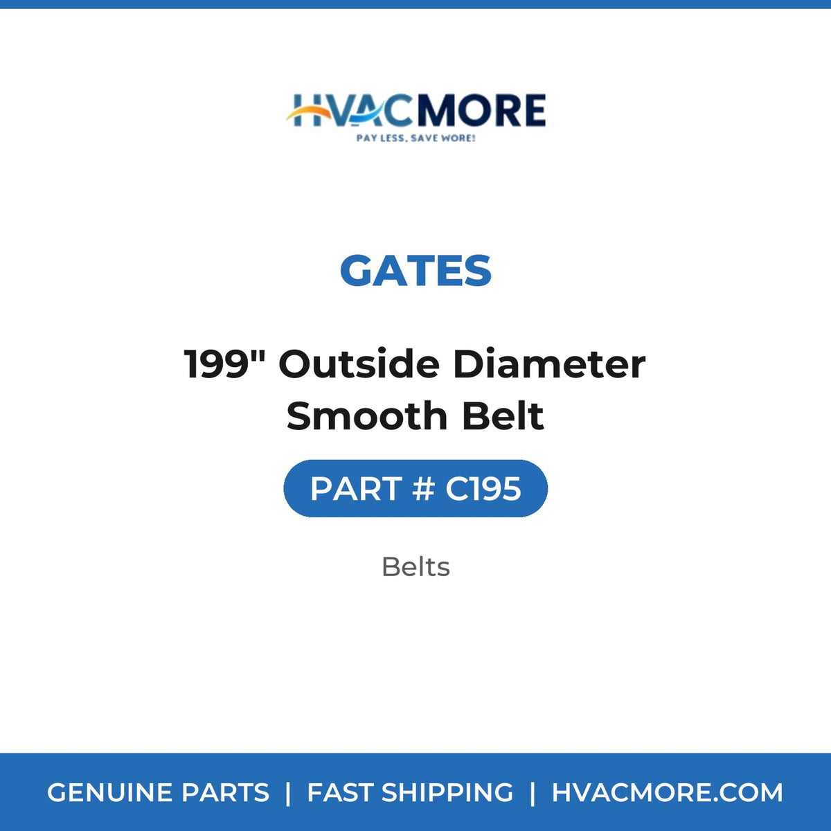 Gates 199" Outside Diameter Smooth Belt C195