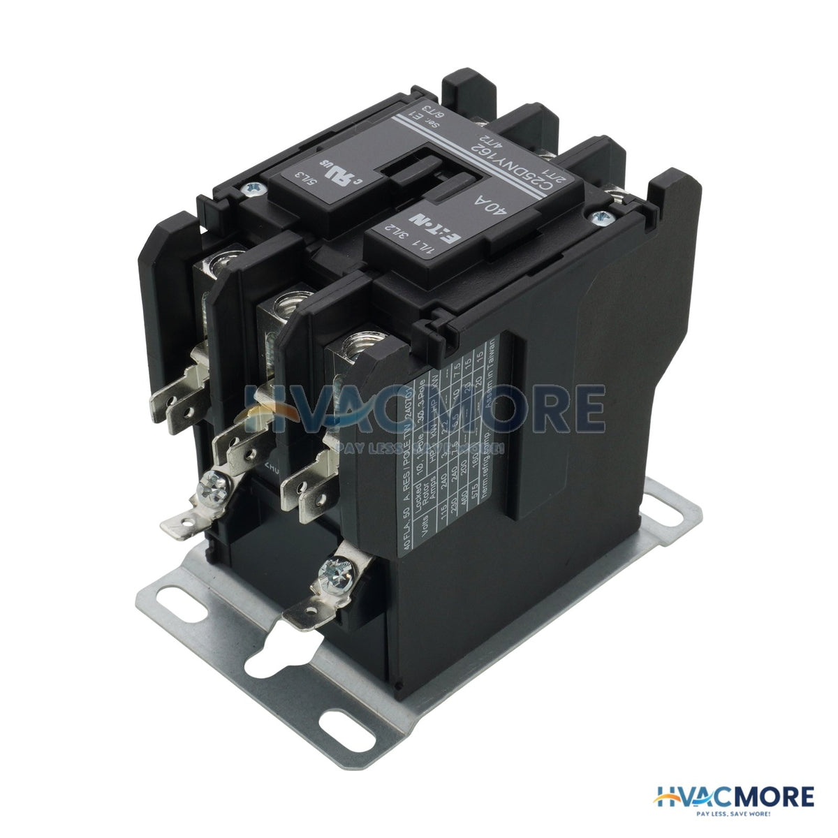 Eaton 3-POLE Definite Purpose Contactor (110/24V, 40 Amp) C25DNY162T