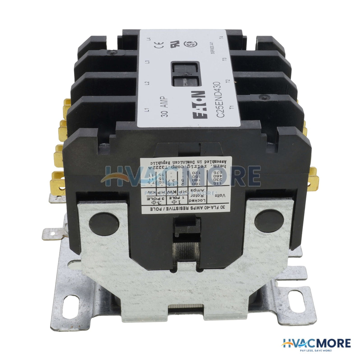Eaton 4-POLE Definite Purpose Contactor (110/120V, 30 Amp) C25END430A
