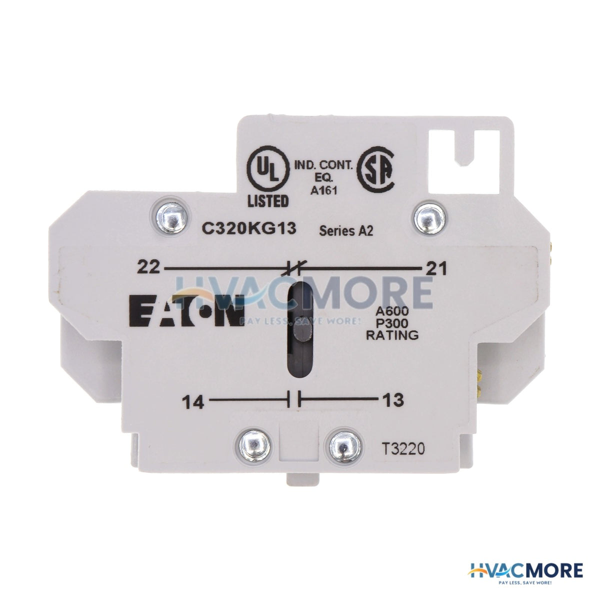 Eaton 1NO/NC Auxiliary Contact, Side Mount C320KG13