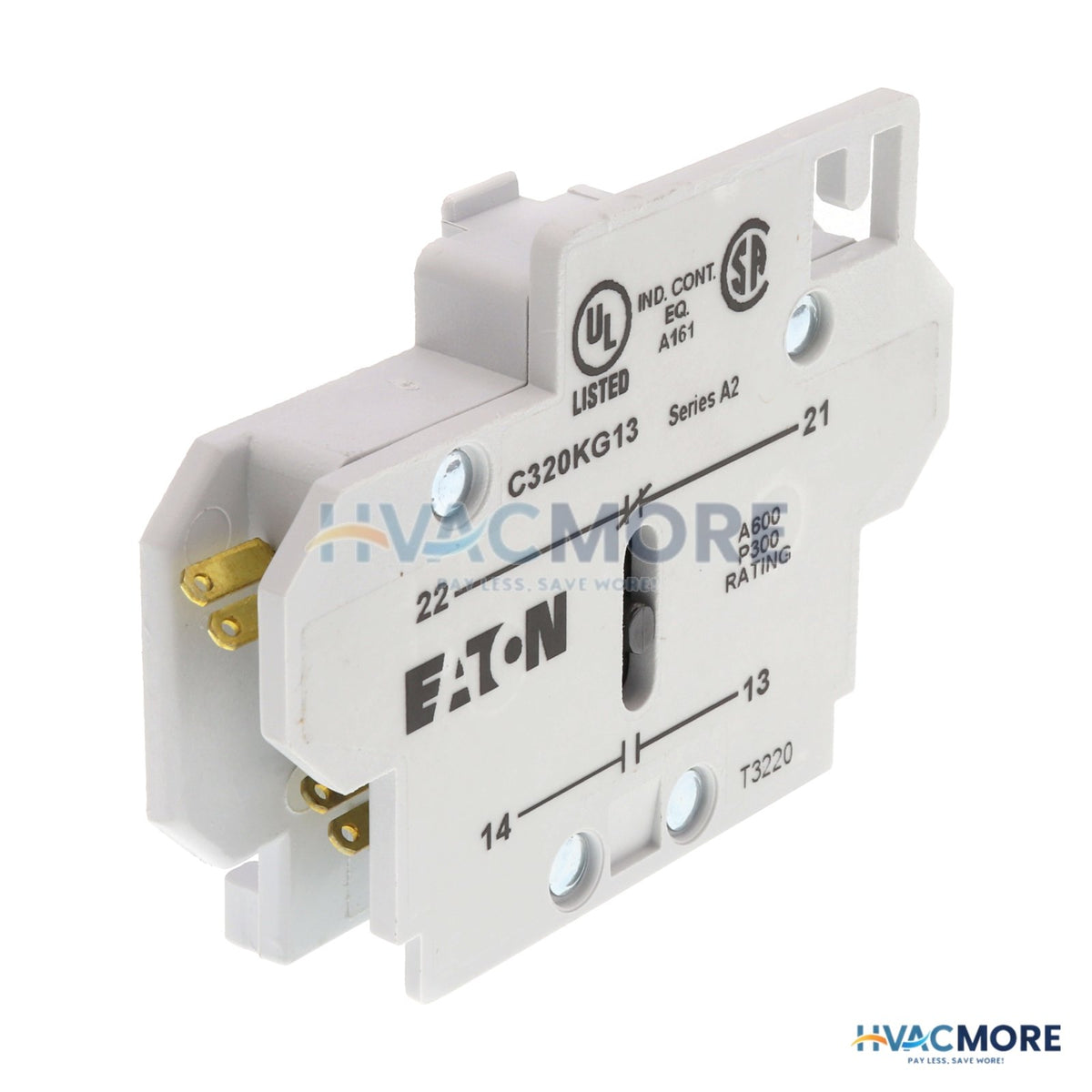 Eaton 1NO/NC Auxiliary Contact, Side Mount C320KG13