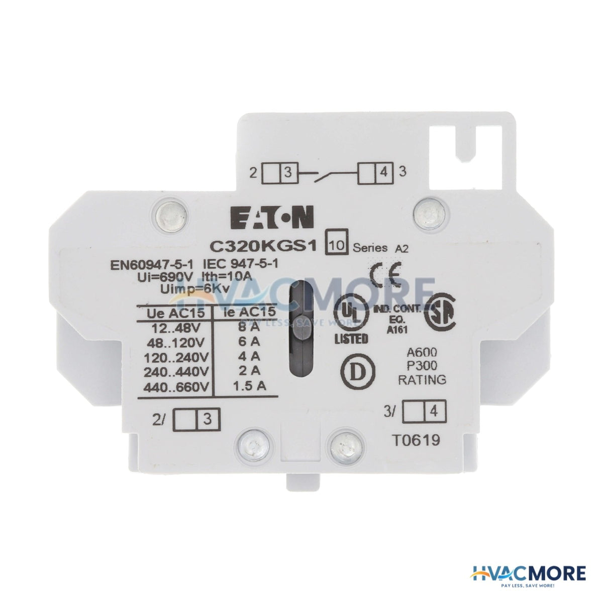 Eaton 1NO Freedom Auxiliary Contact, Side Mount C320KGS1