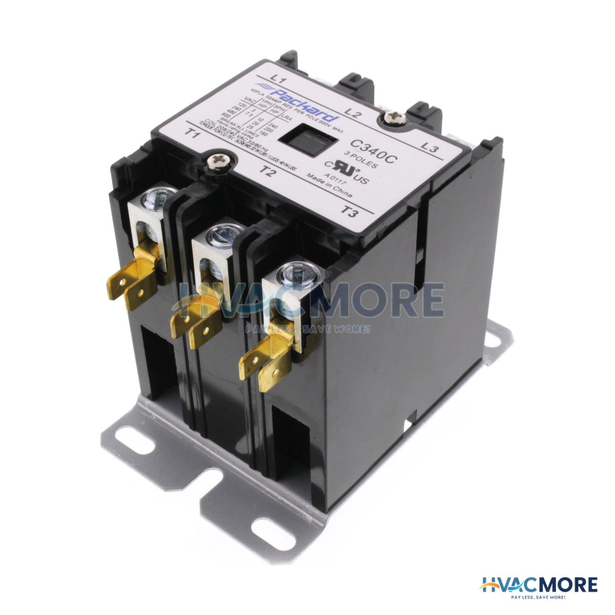 Packard 3 Pole Contactor (208/240V, 40 Amp) C340C