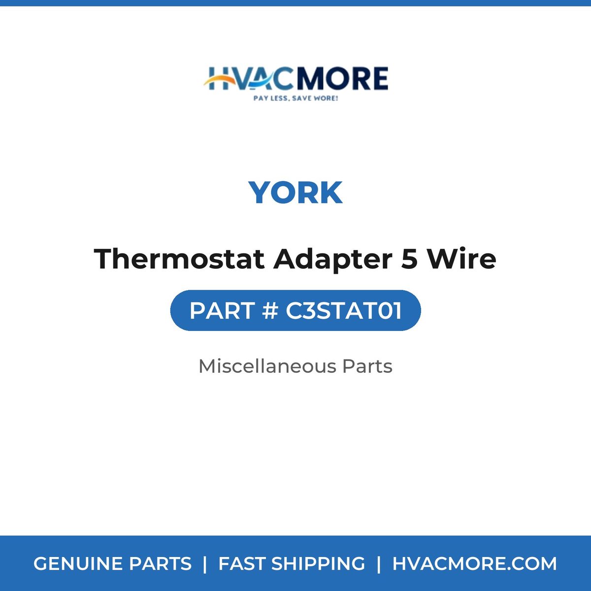 York Thermostat Adapter 5 Wire C3STAT01