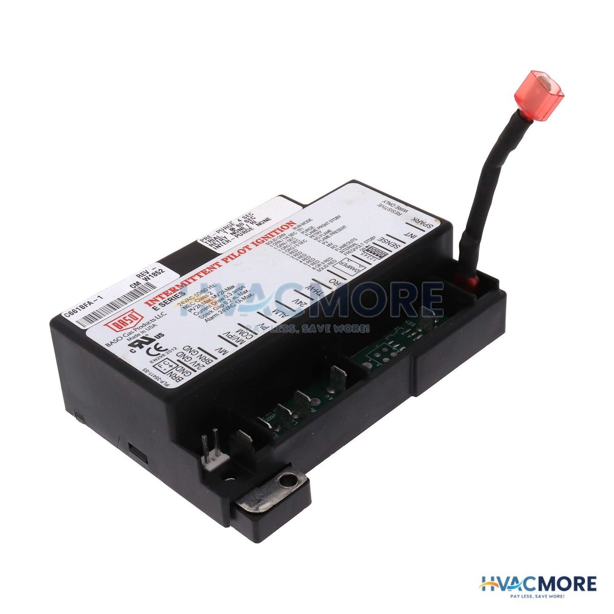 Baso Gas Products 24V Intermittent Pilot Ignition Control W/ Rollout Switch (50 Sec. Trial) C661BFA-1C