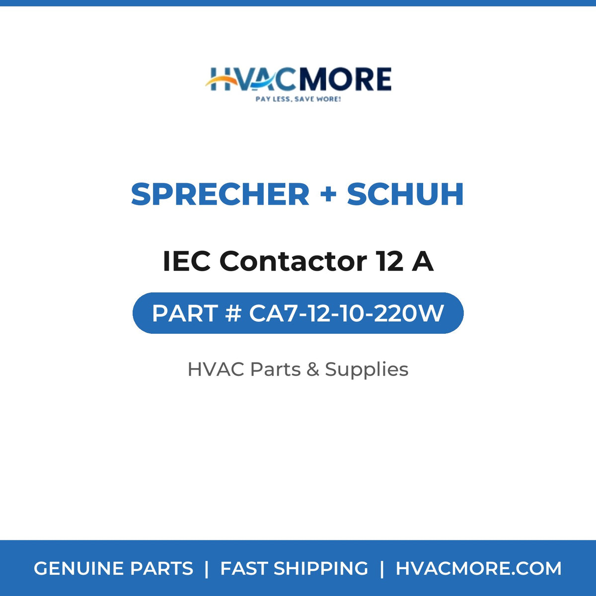 Sprecher + Schuh IEC Contactor 12 A CA7-12-10-220W