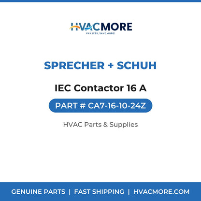 Sprecher + Schuh IEC Contactor 16 A CA7-16-10-24Z